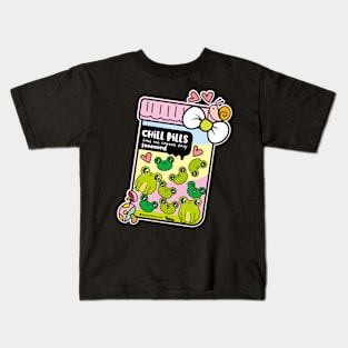 chill pills cute frog pills cartoon Kids T-Shirt